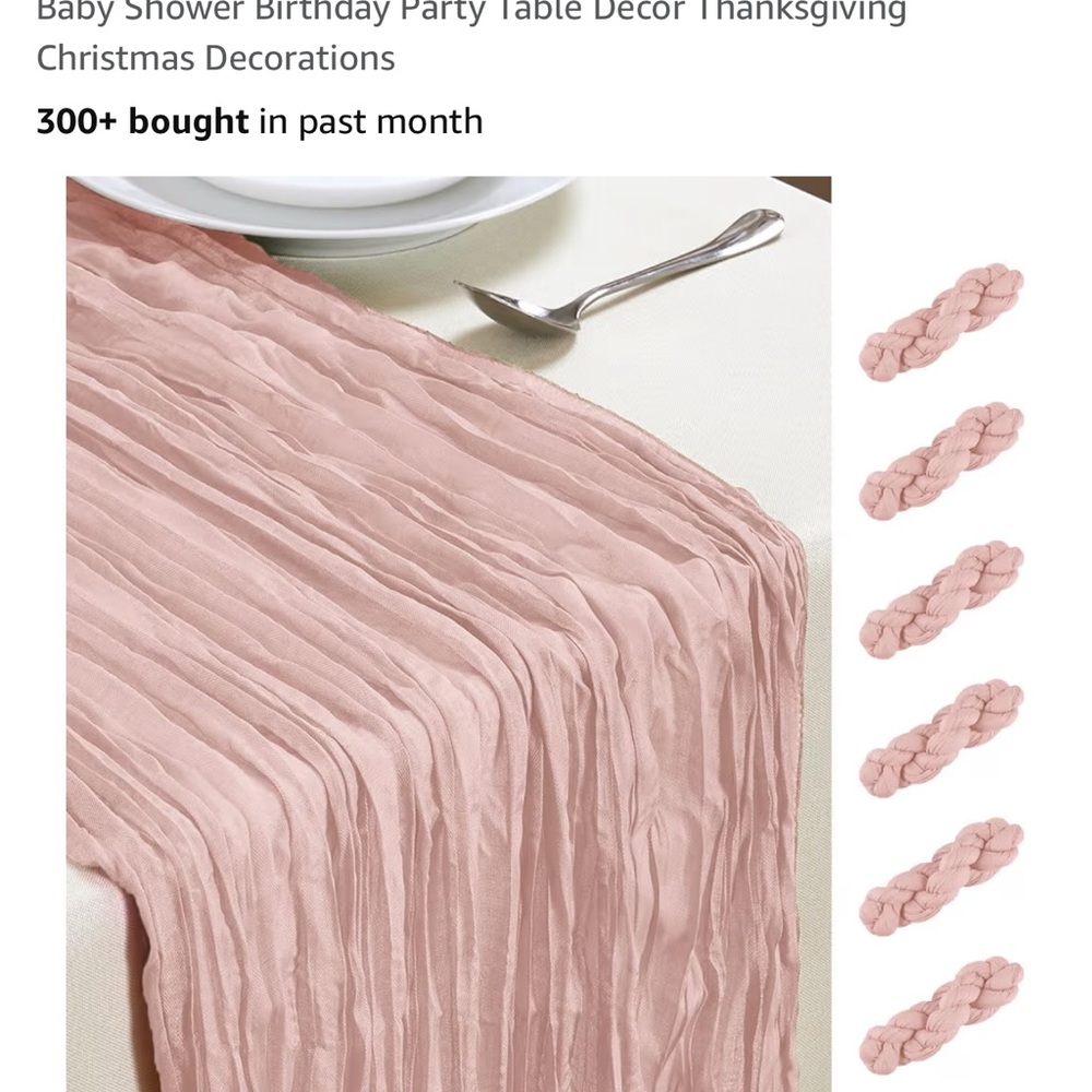 Elegant Pink Table Runner